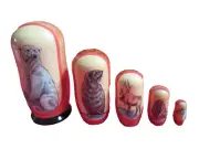 Polar Animals Russian Nesting Doll/Handmade/Wood/5-pc Set/NEW!FREE SHIP IN US