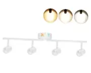 3 Color LED Dimmable 4-Head Track Lighting Kit,3000K/4000K/5000K Selectable