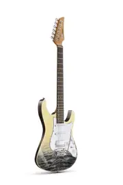 Donner DST-550 Electric Guitar Solid Body Tremolo Bridge Black Mirage Gradation