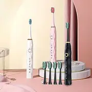 Electric Tothbrush - with 5 Brush Heads, 5 Cleaning Modes, Smart 15-Speed Timer, IPX8 Waterproof, Low Noise, Deeply Clean, for Adults/2028 (Color : White)