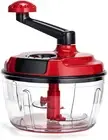 Multi-Functional Manual Food Processor 8 Cup Hand-Powered Crank Chopper Mincer