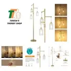 Gold Floor Lamps for Living Room, Dimmable Floor Lamp with 3 Glass Shades, Mo...