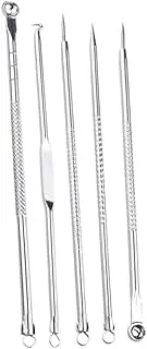 5pcs Tool Kit Mirror Facial Cleansing Needle Blackhead Extraction Tool Remover for Acne Skin Care