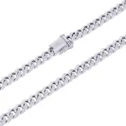 10K White Gold Mens 6.5mm Miami Cuban Link Chain Italian Necklace Box Clasp 24"