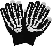 [GAROZATION] Halloween Cosplay Gloves Men's Running Touchscreen Gloves Skull Pattern for Cold Weather
