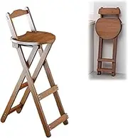 Bamboo Folding Bar Stool,Kitchen Counter Stools with Backrest and Footrest,Portable Bar Chairs for Home Kitchen Island Breakfast,No Assembly(Walnut)
