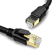 Yauhody CAT8 Ethernet Cable 1m, High Speed 40Gbps 2000MHz Internet Network LAN 26AWG Cables with Gold Plated RJ45 Connector for Router, Modem, PC, Switches, Hub, Laptop, Gaming, Xbox (1m/Black)