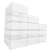 Large 12 Piece Shoe Storage Box, Used as a Transparent Stackable Shoe Cabinet