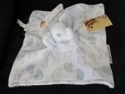 Blanket Beyond SECURITY Elephant PLUSH WHITE HEAD ARMS BLUE VELOUR Big Eyes NEW