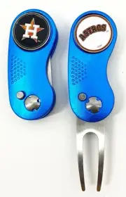 GOLF SWITCHBLADE Houston Astros DIVOT REPAIR TOOL + Ballmarker Blue