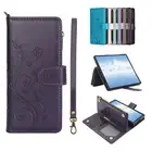 Zipper Strap Butterfly Flower Card Wallet Phone Case For Samsung Z Fold 6 5 4 3