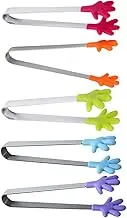 KOCKSHION Mini Tongs Silicone Tips Snack Grabber Hand Shape Food Clips for Kids Candy Tongs