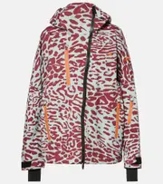 [Adidas by Stella McCartney] Adidas by Stella McCartney x Terrex TrueNature 2L leopard-print ski jacket AU 6 green