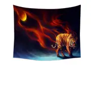 Cool Animal Art Day Bringer Sun and Tiger Tapestry