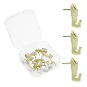 10 Pcs Push Pin Picture Hooks, Zinc Alloy Picture Hanging Nails, Gold