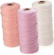 NUOBESTY Colored Cotton Yarn Skeins of Durable Macrame Cord for Knitting Crocheting and Crafting Soft Thick Cotton Rope Multiple Colors for DIY Projects