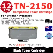 12x Compatible Toner TN2150 TN-2150 For Brother HL-2140 2142 2150N MFC-7340 7450