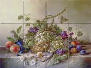 Mural Ceramic Plum Grape Decor Backsplash Tile #78