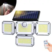 Outdoor Motion Sensor Lamp, 4-Head Solar Power Light, 333 LED Solar Light, Wi...