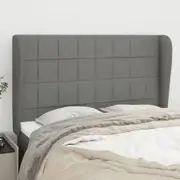 Headboard with Ears Dark Grey 147 cm Fabric