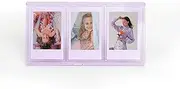 Acrylic Triple Photo Frame for Instax Mini Film - Translucent Polaroid Picture Stand with 3 Slots (Purple)