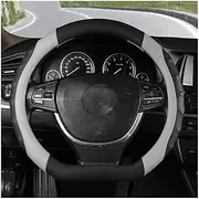 Universal Steering Wheel Cover Universal Car Steering Wheel Protective Cover Fashion Style 38cm Type O D Car Anti-Slip Leather Steering Wheel Steering Wheel (Color : D Black Grey)