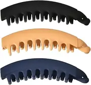 French Bananac Hair Clips for Women Large Banana Hair Comb Non-Slip Ponytail Holder Clips for Thin Hair Banana Barrette Banana Hair Combs for Girls Thick Curly Hair Accessories 3Pcs
