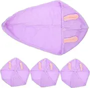 PAMINGONO 4pcs Fleece Hair Wraps Quick Drying Head Towels for Shower Super Absorbent Convenient Hair Towels for Home Travel and Bathing
