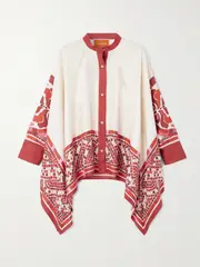 [La DoubleJ] La DoubleJ - Printed Silk-twill Shirt - White - medium medium White