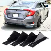 Rear Diffuser 4 Fin Bumper Lip Splitter Spoiler For Honda Civic SI Sedan Accord (for: Honda Civic)