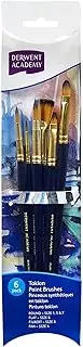 DERWENT(R) R310355 Academy TAKLON Paint Brush, Set Small 6PK
