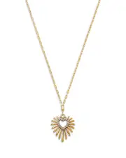Bloomingdale's Fine Collection Diamond Heart Sunburst Pendant Necklace in 14K Yellow Gold, 0.15 tcw