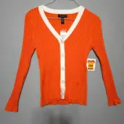 Cable & Gauge NWT Y2K Button Front Ribbed Cardigan Top Women's XL Deadstock