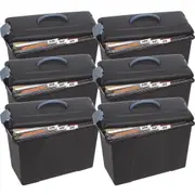 Crystalfile Carry Case Storage for Foolscap Suspension Files Black With Grey Trim Pack 6