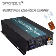 5000W Pure Sine Wave Inverter 12V 24V to 240V 50Hz Car Power Camp Remote Switch