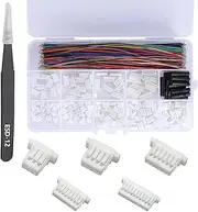 JST SH 1.0mm Connector Kit with 28AWG Pre-Crimped Cables(150mm/5.9 inch)，3/4/5/6/7/8/9/10/12 Pin Housing JST Adapter for FPV Drone Flight Controller