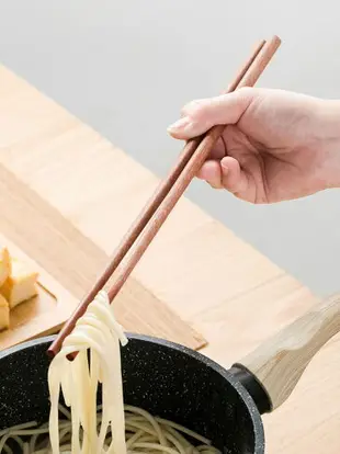 紅檀木火鍋加長筷子撈面實木筷家用復古中式筷子餐具木質油炸快子