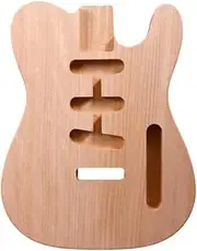 YoungMonic Unfinished DIY Electric Guitar Body Mahogany Electric Guitar Body Blank for Guitar Project SSS pickup holes (Mahogany)