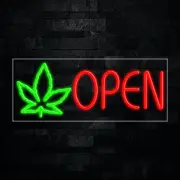 Pot Leaf Open LED Neon Sign 30"L x 12"H #31441