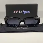 Le Specs Major! LSP2102339 Exclusive Flat Cat Eye Sunglasses Black Frame / Gray