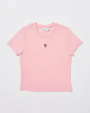 Teen Girls Subtitled Sports Club Fitted T-Shirt in Ballet Pink