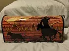 Custom vinyl covered Gibraltar Medium mailbox roping scene