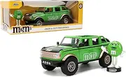 Jada Hollywood Rides M&M'S 2021 Ford Bronco with Green M&M'S Metal Figure - Die-cast Car with Opening Doors, 1:24 Scale, Ages 8+, Collectible Toy for Kids and Adults