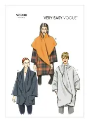 VOGUE SEWING PATTERN 8930 MISSES 16-26 EASY LOOSE SHAWL COLLAR WRAP JACKET