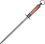 44 cm Japanese Knife Sharpening Honing Rod, Professional Kitchen Knife Sharpener, Japanese High Carbon Round Honing Steel (Acid Wood Handle and Box Package)