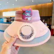 Children Sun Hats Rechargeable Fan Cartoon Cute Kawaii Summer Outdoor Sports E