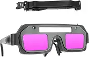 Auto Darkening Safety Glasses, Solar Welding Goggles with 3 Lighting Modes, 1.97x5.91 Inches, Anti-Glare Arc Lens, Comfortable Eye Protection for Grinding, Lab, Workshop