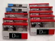 8x NEW TDK D60 +2AD Normal Position Type I Blank Audio Cassette - Japan 1988 10