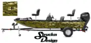Yellow Gold Faux Chrome 3D style Blocks Bass Boat Decal Wrap USA Vinyl