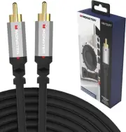 Monster Essentials Premium Subwoofer Cable Connector for Home Theaters and Cars,